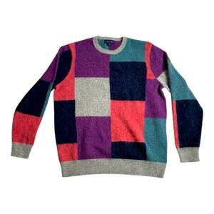 Brooks Brothers Brushed Wool Patchwork Colorblock Sweater Xl
